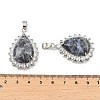 Natural Sodalite & Rhinestone Pendants G-K338-31P-02-3