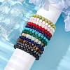 12Pcs 12 Styles 8mm Mixed Gemstone Round Beaded Stretch Bracelets Sets BJEW-JB10929-3