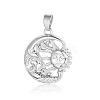 Brass Clear Cubic Zirconia Pendants KK-E068-VA099-2P-1