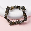 Unisex Chip Natural Labradorite Beaded Stretch Bracelets BJEW-S143-19-1