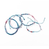 4Pcs 4 Style Alloy & Glass Braided Bead Bracelets Set BJEW-B065-09D-3