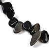 Natural Golden Sheen Obsidian Nuggets Beads Strands G-B125-A01-01-3