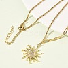 304 Stainless Steel Micro Pave Clear Cubic Zirconia Pendant Necklaces for Women NJEW-Z103-01G-08-1