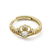 Brass Micro Pave Cubic Zirconia Adjustable Rings RJEW-H225-03G-2