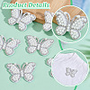 20Pcs Butterfly Rhinestone with Plastic Pearl Cloth Patches PATC-GA0001-59-4