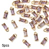 5Pcs Transparent Glass Charms GLAA-YW0004-40D-1