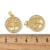 Brass Micro Pave Cubic Zirconia Pendents KK-R210-21G-02-3