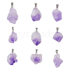 20Pcs Natural Amethyst Pendants G-FI0001-33-1
