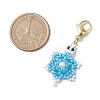 Sea Turtle Glass Seed Beads Pendant Decoration HJEW-MZ00124-01-3