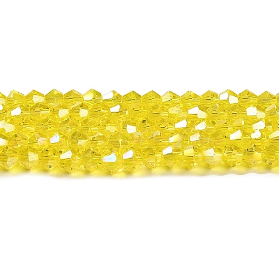 Transparent Electroplate Glass Beads Strands GLAA-F029-4mm-A21-1