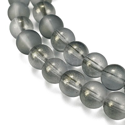 Frosted Transparent Glass Bead Strands X1-GLAA-P065-8mm-12-1