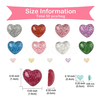 50Pcs 2 Styles Resin Cabochons CRES-YW0002-39-1