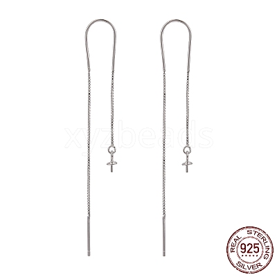 Anti-Tarnish Rhodium Plated 925 Sterling Silver Threader Earrings STER-N0001-027-1