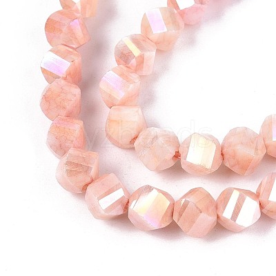 Anti-Tarnish Electroplate Glass Beads Strands GLAA-T025-6mm-14G-1