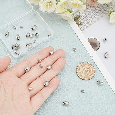 32Pcs 4 Style 201 Stainless Steel Beads STAS-UN0045-49-1
