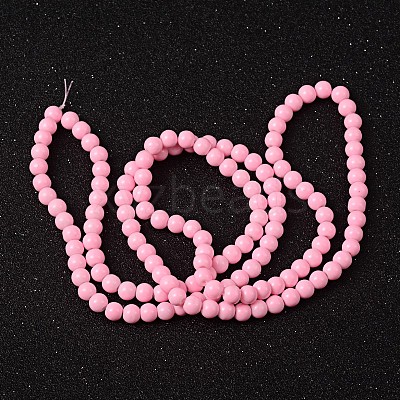 Painted Glass Bead Strands DGLA-S071-6mm-37-1