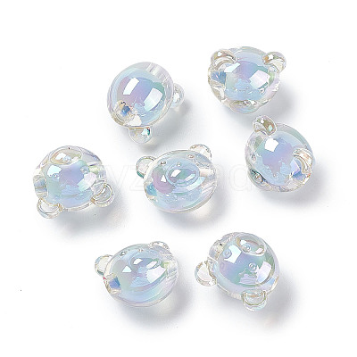UV Plating Rainbow Iridescent Acrylic Beads X1-OACR-H015-11A-1