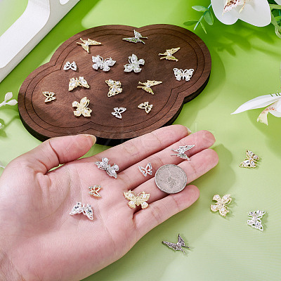24Pcs 8 Styles Alloy Rhinestone Cabochons MRMJ-TA0001-49-1