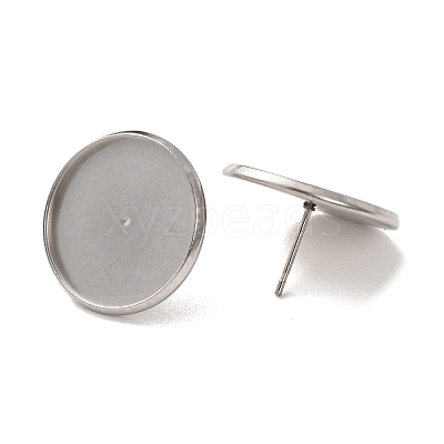 201 Stainless Steel Stud Earring Settings SA-CBAB174-01P-D-1