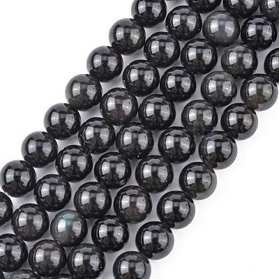 Natural Obsidian Bead Strands X-G-R173-8mm-02-1
