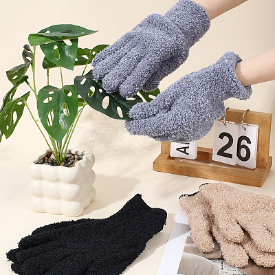6Pcs 3 Colors Superfine Fiber Dedusting Gloves AJEW-CY0002-61-1