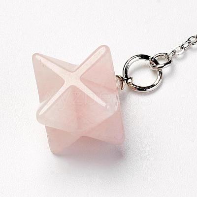 Chakra Natural Rose Quartz Dowsing Pendulums G-F516-01C-1