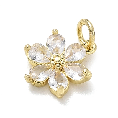 Brass with Rhinestone Charms KK-CBAD872-01G-09-1