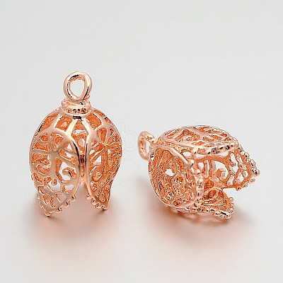 Brass Filigree Bead Cap Bails KK-H0005-02-1