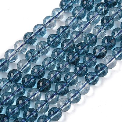 Dyed Round Natural Crackle Quartz Beads Strands G-K084-6mm-03A-1