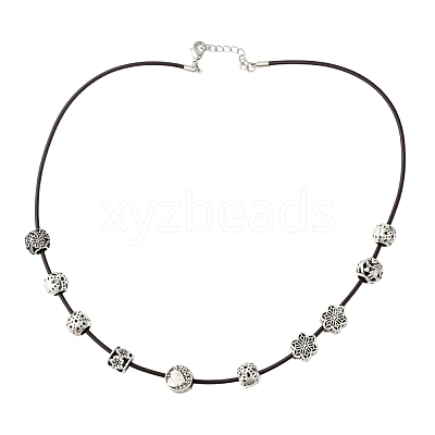 Leather Cord Necklace Making NJEW-A280-2.0mm-02-1