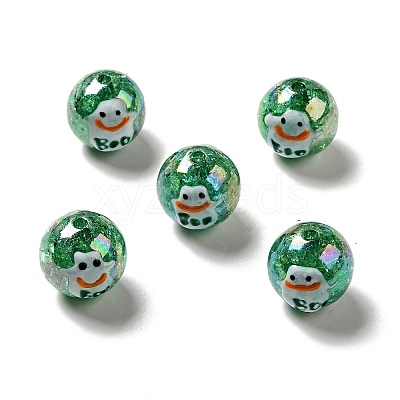 AB Color Transparent Crackle Acrylic Round Beads LS-OACR-A013-03E-1