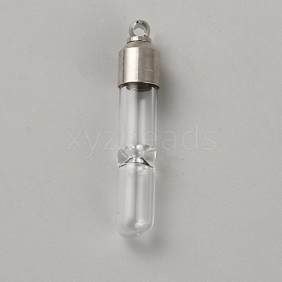 Glass Tube Hourglass Bottle Quicksand Bottle Pendants GLAA-WH0042-18P-1
