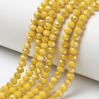 Electroplate Opaque Glass Beads Strands EGLA-A034-P4mm-H07-1