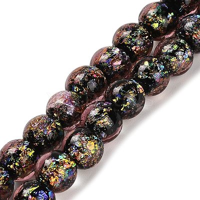 Handmade Dichroic Foil Glass Beads Strands DICH-U001-02J-1
