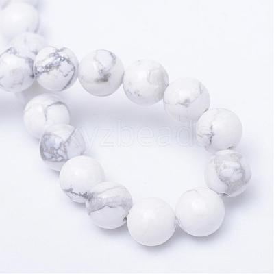 Round Natural Howlite Bead Strands G-R345-6mm-18-1