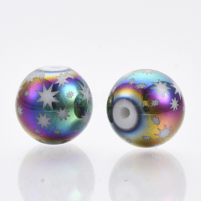 Christmas Electroplate Glass Beads LS-X-EGLA-R113-07D-1