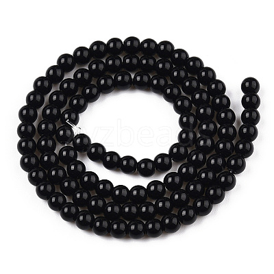 Opaque Solid Color Glass Beads Strands LS-GLAA-T032-P4mm-01-1