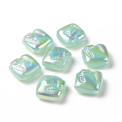 Rainbow Iridescent Plating Acrylic Beads LS-OACR-A010-06B-1