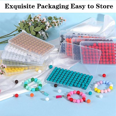 80Pcs Round Silicone Focal Beads SIL-SZ0001-24-06-1
