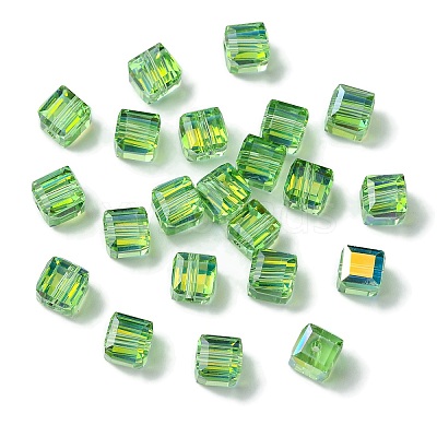 100Pcs Transparent Electroplate Glass Beads GLAA-K064-08A-AB04-1