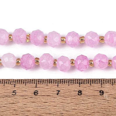 Ombre Effect Dyed Transparent Crackle Glass Beads Strands GLAA-Q111-8MM-06-1