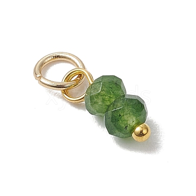 11Pcs 11 Colors Dyed Natural Malaysia Jade Faceted Rondelle Beaded Charms PALLOY-JF04797-01-1