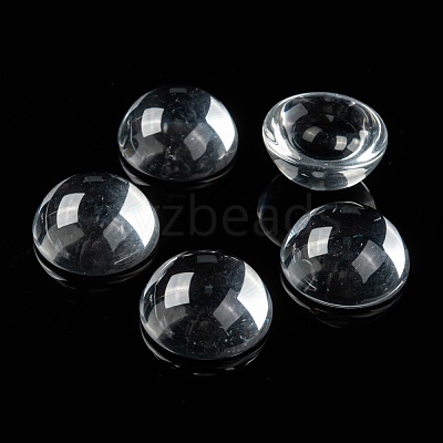 Transparent Half Round Glass Cabochons GGLA-R027-30mm-1