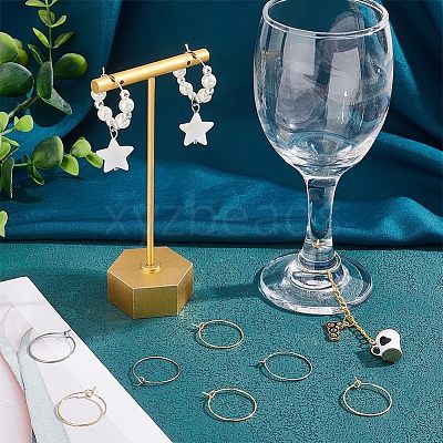 316 Stainless Steel Wine Glass Charms Rings STAS-UN0015-83C-1
