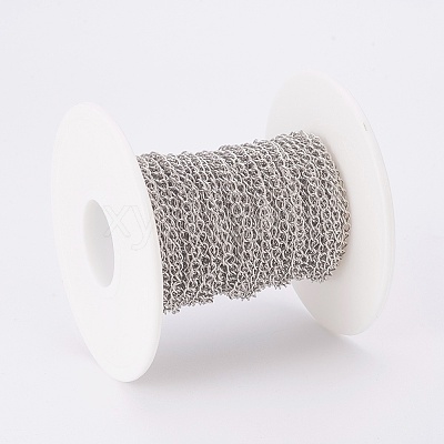 Tarnish Resistant 304 Stainless Steel Curb Chains CHS-F003-17P-A-1