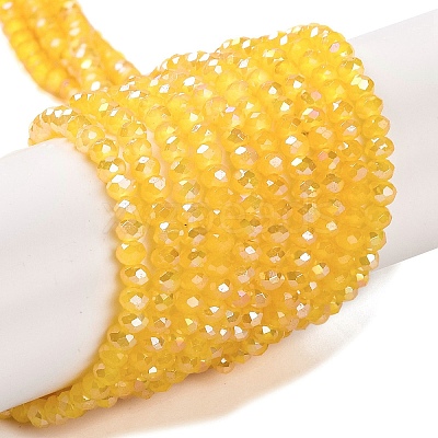 Baking Electroplate Glass Beads Strands DGLA-A039-J4mm-B13-1