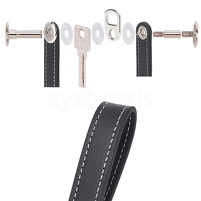 2 Sets 2 Colors PU Leather Keychain KEYC-GF0001-06B-1