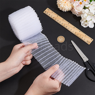 5 Yards Polyester Pleated Mesh Ribbon OCOR-BC0006-81A-1