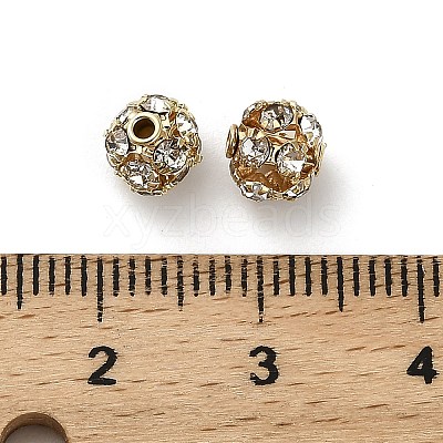6mm Brass Crystal Rhinestone Beads KK-S519-01A-01G-1