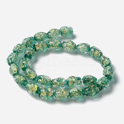 Handmade Foil Lampwork Beads Strands FOIL-Z001-06A-1